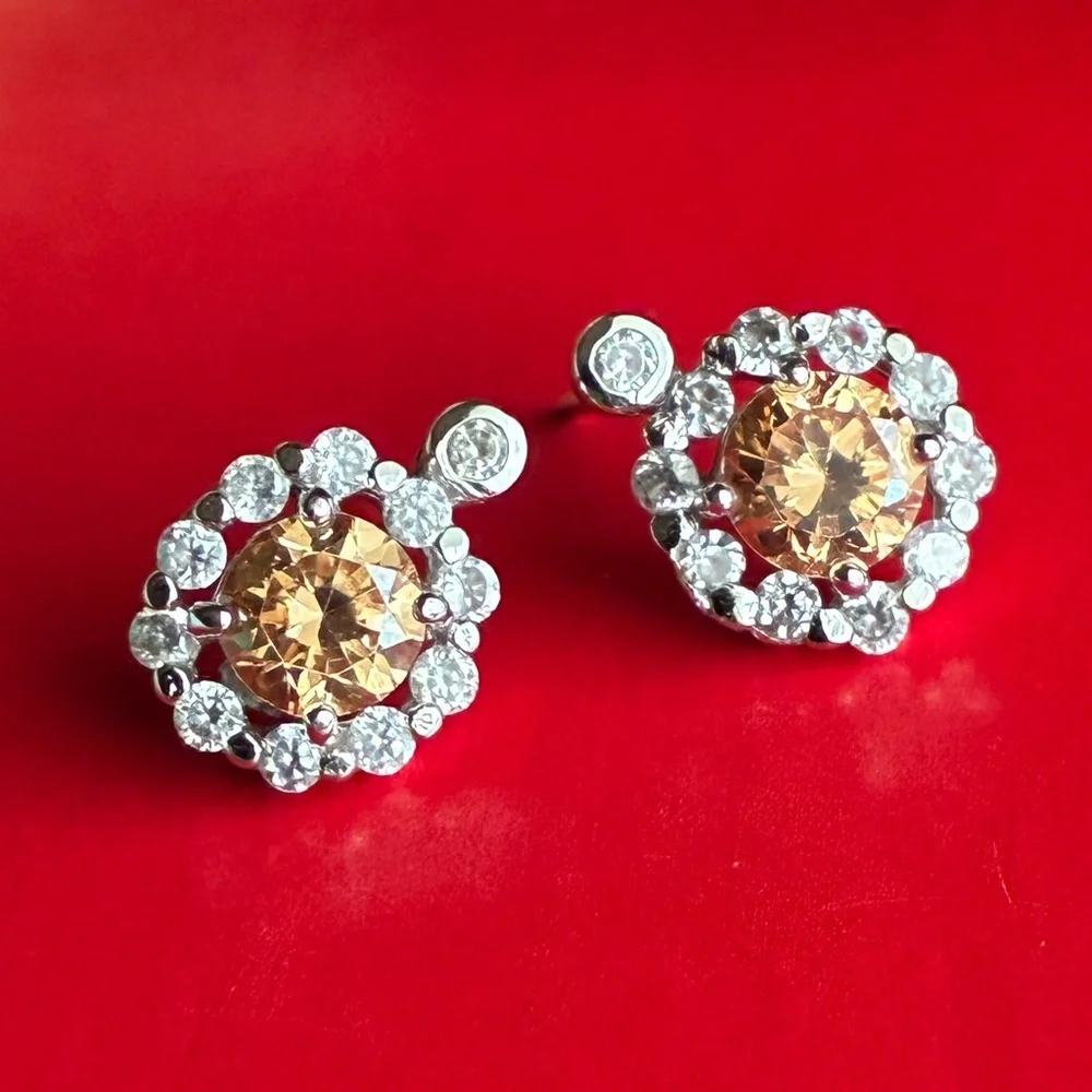 925 Silver Earrings,Elegant Silver and Gold Stud Earrings